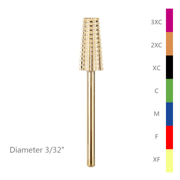 gold barrel smooth top bit nail drill bit for nail art